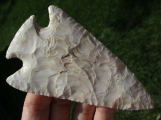 Authentic 4 13/16 " Hopewell Snyders Arrowhead Found In Jersey Co.  Illinois