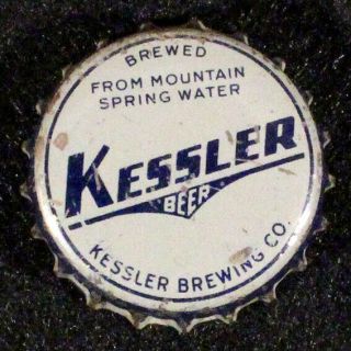 Kessler Wwii Dark Blue On Gray Cork Lined Beer Bottle Cap Helena Montana Vintage