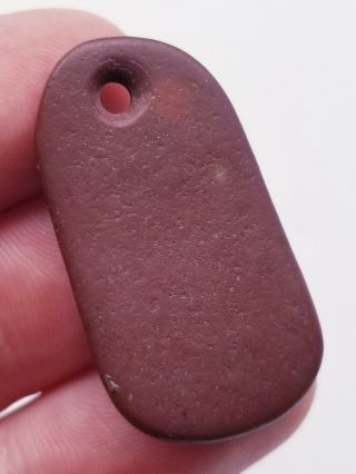 Fine Authentic Miniature Jasper Pendant Kentucky Indian Artifact 1.  4 X.  75
