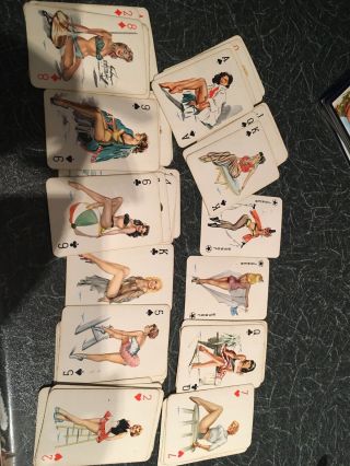 Vintage Joker Darling Pin Up Girl Playing Cards By Heinz Villiger Risqué Art
