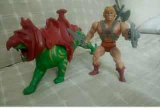 Vintage He Man And Battle Cat Complete
