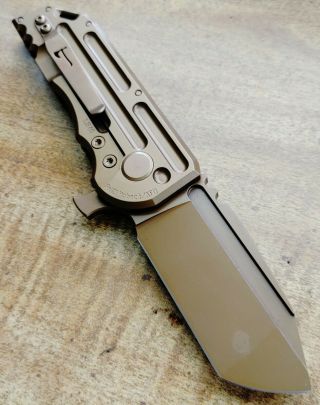 Warhorse Folding Knife Clone Kevin John Venom D2 blade steel USA seller Gold 2