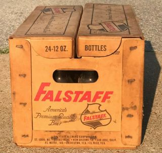 1963 Falstaff Beer Cardboard Case Box w/ Hinged Split Flip Top 2