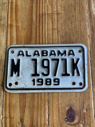 Vintage 1989 Alabama Motorcycle License Plate M 1971k