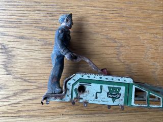 Very Interesting Early Arnold Of West Germany Tin Plate Toy.  Man On A Mower? 2
