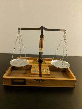 Vintage Clay Adams Co.  Scale With Weights.  Date 1930 - 1960 ?