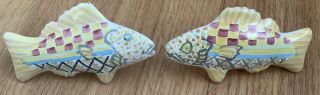 Rare Vintage Mackenzie Childs Yellow Fish Knobs Pulls Matched Set.  $38 Each Lst