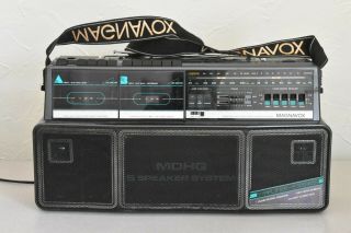 Vintage Magnavox D 8300 Boom Box Ghetto Blaster Dual Cassette Stereo