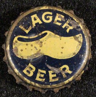 Wooden Shoe Lager Light Gold Cork Lined Beer Bottle Cap Minster,  Ohio Crown Star