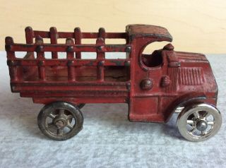 1930’s Cast Iron Mack Stake Truck 4 1/4’’ Hubley Arcade Champion Kilgore Dent
