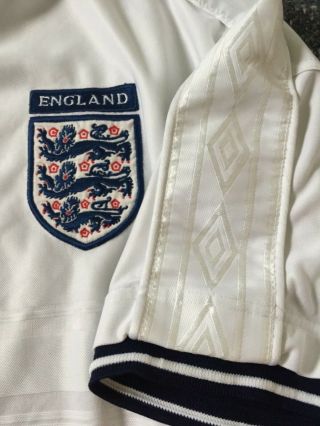 Authentic 2000 Vintage Umbro England home football shirt men’s XL 3