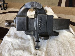 Vintage Mercury Hd Vise With 4 Inch Jaws.  Stationary Base.