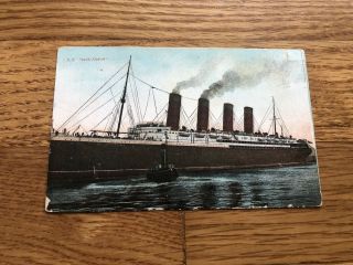 Rms Lusitania Colorized Real Photo Postcard In Liverpool / Cunard