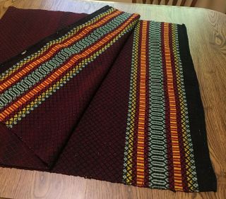 Vintage Navajo ? Double Saddle Blanket Rug 69” X 30” American Indian Patterned