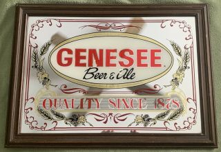 Vtg Genesee Beer & Ale Quality Since 1878 Advertising Collectors Mirror 23 " X17 "