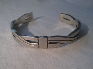 Vintage Taxco Mexico Tv - 137 Sterling Silver Cuff Bracelet 26 Grams