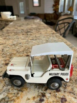 Vintage Japan Tin Litho Military Police Mp Jeep Friction Collectable Antique Toy