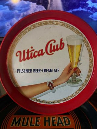 Vintage Utica Club Beer Tray Pilsener Cream Ale Utica,  N.  Y.