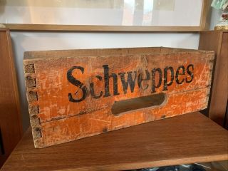 Rare Vintage Schweppes Wooden Crate Wooden Box Advertising