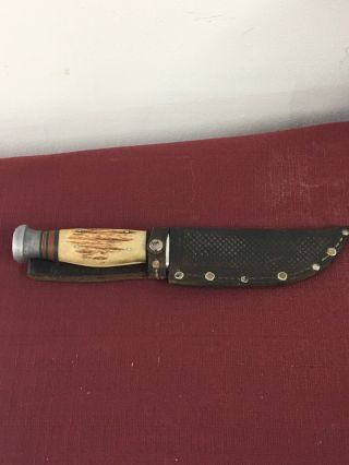 1930s Case Xx Stag Fixed Blade Knife W/ Sheath Very Rare Cody
