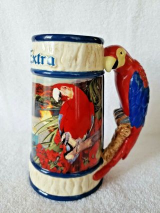 Corona Extra Red Parrot Handle Macaw Collectible Beer Stein Brax Procermex Euc