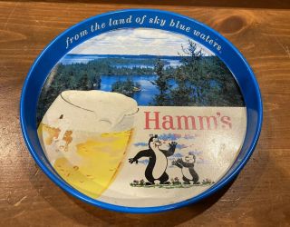 Old Hamms Beer Advertising Tray Singing & Dancing Bears 12” Look