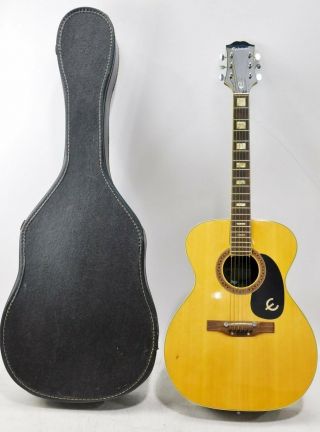Vntg Epiphone Ft - 135 Acoustic Guitar For P&r W/ Case - Mij