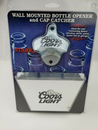 Coors Light Bottle Opener With Metal Cap Catcher Set Starr Wall Mounted