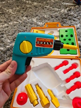 Vintage 1977 Fisher - price Tool Kit,  complete with drill 2