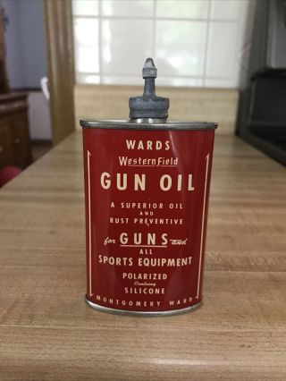 Vintage Wards Western Field Gun Oil Tin Can Handy Oiler