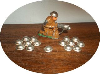 Large Group 15 Toy Soldier Replacement Tin Helmets Barclay / Manoil