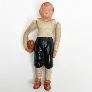 Vintage Occupied Japan Celluloid 4.  5 " Football Player Doll Figure Sekiguchi