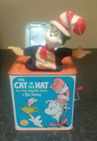 The Cat In The Hat Music Jack In The Box By Dr.  Seuss Mattel Vintage 1970