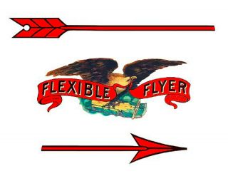 Flexible Flyer Decal Water Slide White Backing,  Eagle Holding Sled Laser Printed