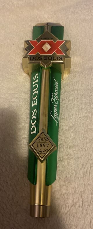 Dos Equis Xx Lager Especial Beer Tap Handle - 12.  5 " Tall - Bar / Pub Tap Marker