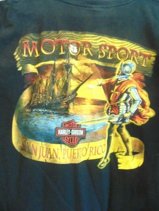 2008 Harley Davidson Motorcycles Brand T - Shirt San Juan Puerto Rico Xxl Boat