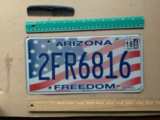 License Plate,  Arizona Freedom,  American Flag,  2 Fr 6816
