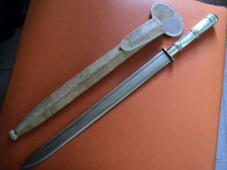 Huge Argentine Gaucho Facon Dagger Sword Knife German Silver Handle Numbered