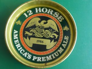 1986 Round Genesee 12 Horse Ale Metal Beer Tray.  (sr3)