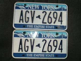 York Liberty License Plate Pair Yom (agv - 2694) Ny License Plates