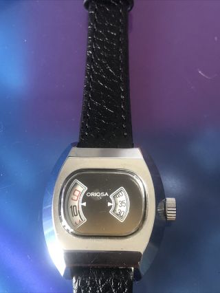 Oriosa Vintage Mechanical Digital Watch Jump Hour Swiss Made