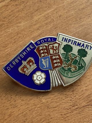 Vintage Hallmarked Silver Derbyshire Royal Infirmary Nursing Badge C1926
