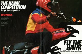 1978 Honda Hawk - 8 - Page Vintage Motorcycle Ad / Brochure