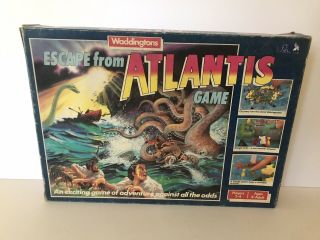 Vintage: Escape From Atlantis - Board Game Waddingtons (1986) 100 Complete