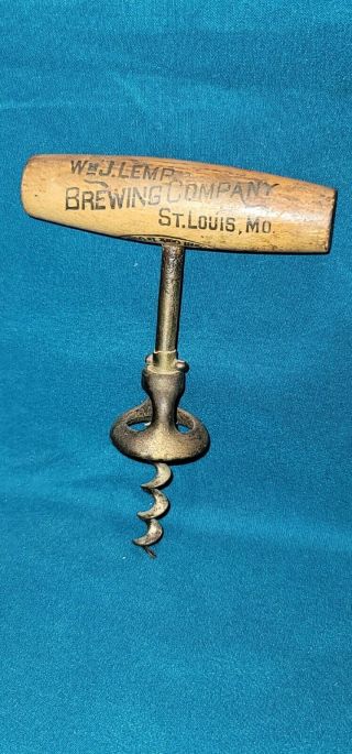 Wm J.  Lemp Brewing Company St.  Louis,  U.  S.  A.  Vintage Corkscrew