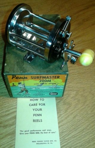 Vintage Penn Surfmaster No.  200 Saltwater Conventional Fishing Reel -