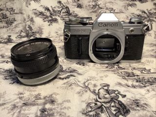 Vintage Canon Ae - 1 35mm Film Camera W/ Org.  1:1.  8 50mm Lens For Repair