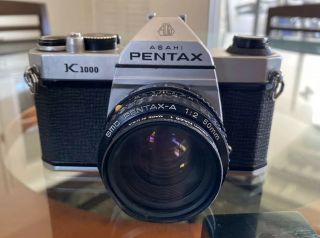 Vintage Asahi Pentax K1000 35mm Film Camera Pentax - A 50mm Lens Japan