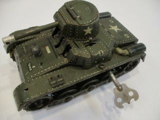 Vintage Gama Japan Tin Litho Windup Us Military Tank Needs Work Being As - Is