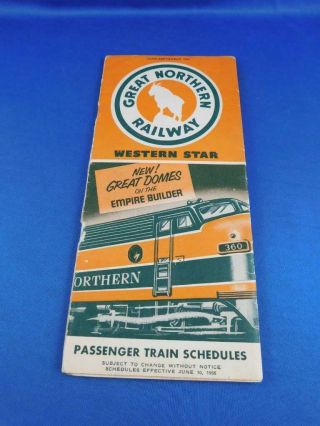 Great Northern Railway Passenger Train Schedlue Timetable 1956 Advertising